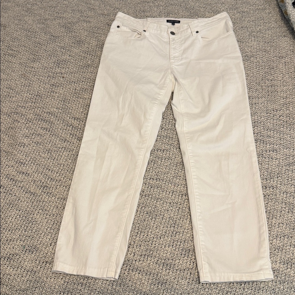 Eileen Fisher Organic Cotton White Straight Leg Jeans Women’s 6 - Picture 4 of 4